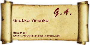 Grutka Aranka névjegykártya